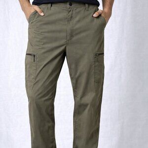 Wrangler Cargo Mens Pants 44x30 Olive Green Outdoor Stretch Straight Leg